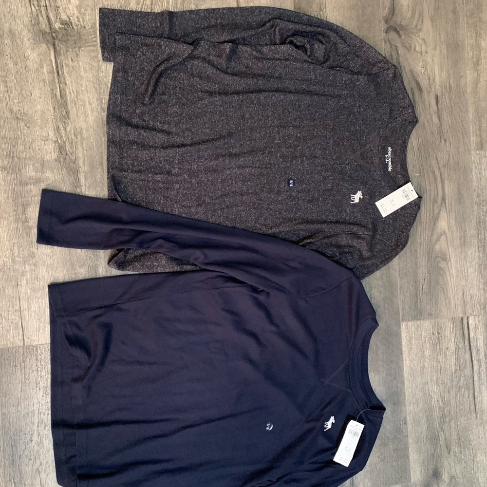 Two long sleeve shirts (blue & black)